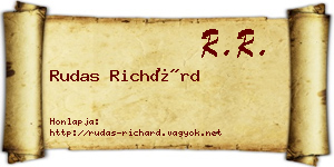 Rudas Richárd névjegykártya